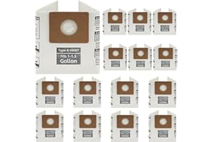 WHI-GN 15 Pack 90667 Micro Shop Vac Bags Type A Replacement Filter Bags, compatible with Shop-Vac 1-1.5 Gallon Wet/Dry Vacuums, AllAround Vac Model# QAS60, part# 9066700 9066733