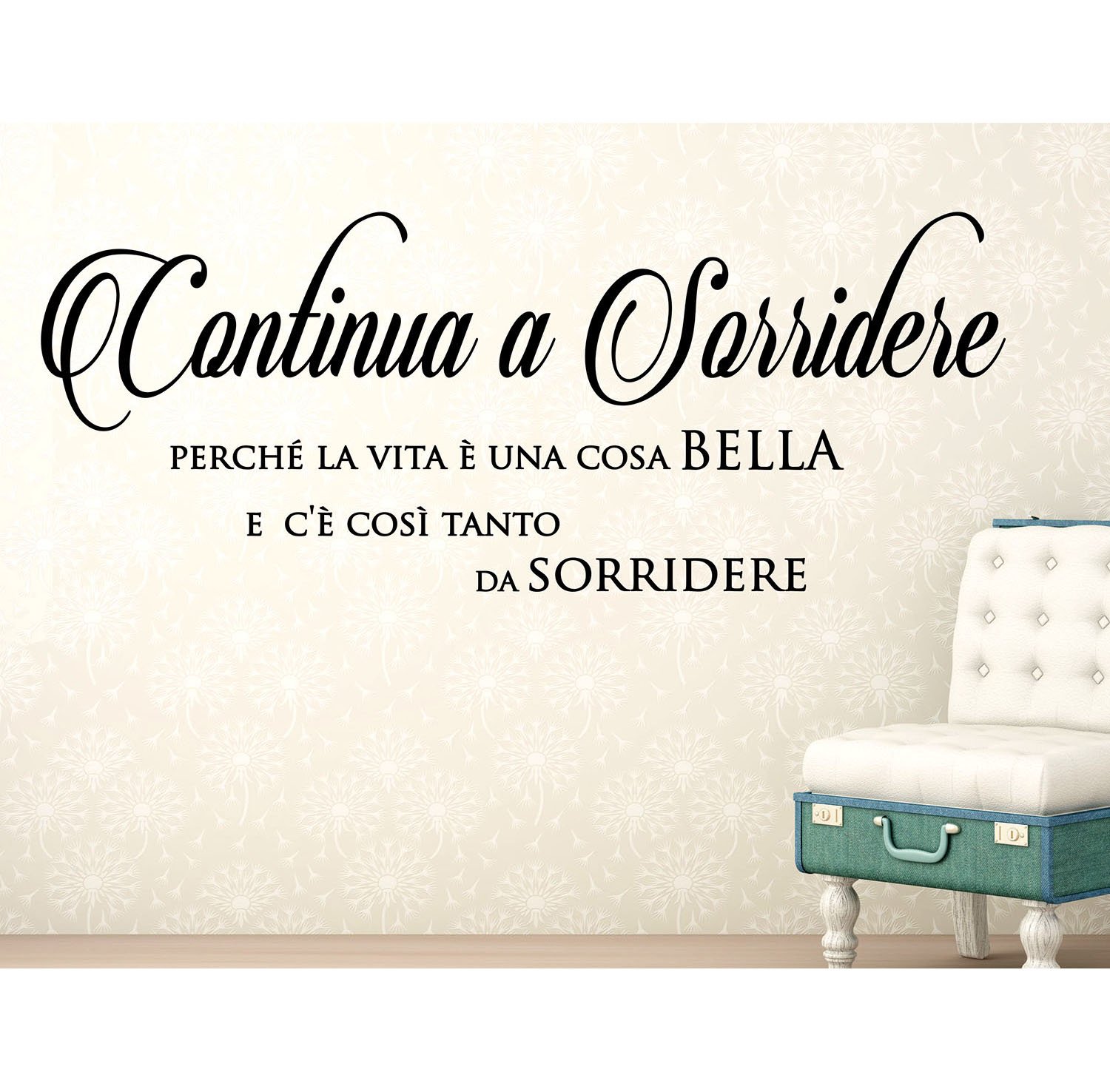 Wall Stickers Continua A Sorridere Adesivi Murali Frase Citazioni Adesivo Murale Frasi Citazione Decorazione Interni Amazon It Handmade