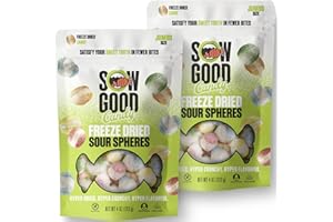 Sow Good Freeze Dried Sour Candy - Sour Spheres 2 Pack. Perfect for Snacking, Parties & a Sour Candy Challenge. 'Sour Face' Awaits.