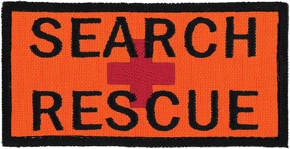 Search & Rescue 2"x4" Embroidered patch with OVER 50 Fabrics to choose! SAME DAY SHIP! MADE in The USA! Neon Orange Fabric 2" Tall x 4" Wide with Hook Fastener