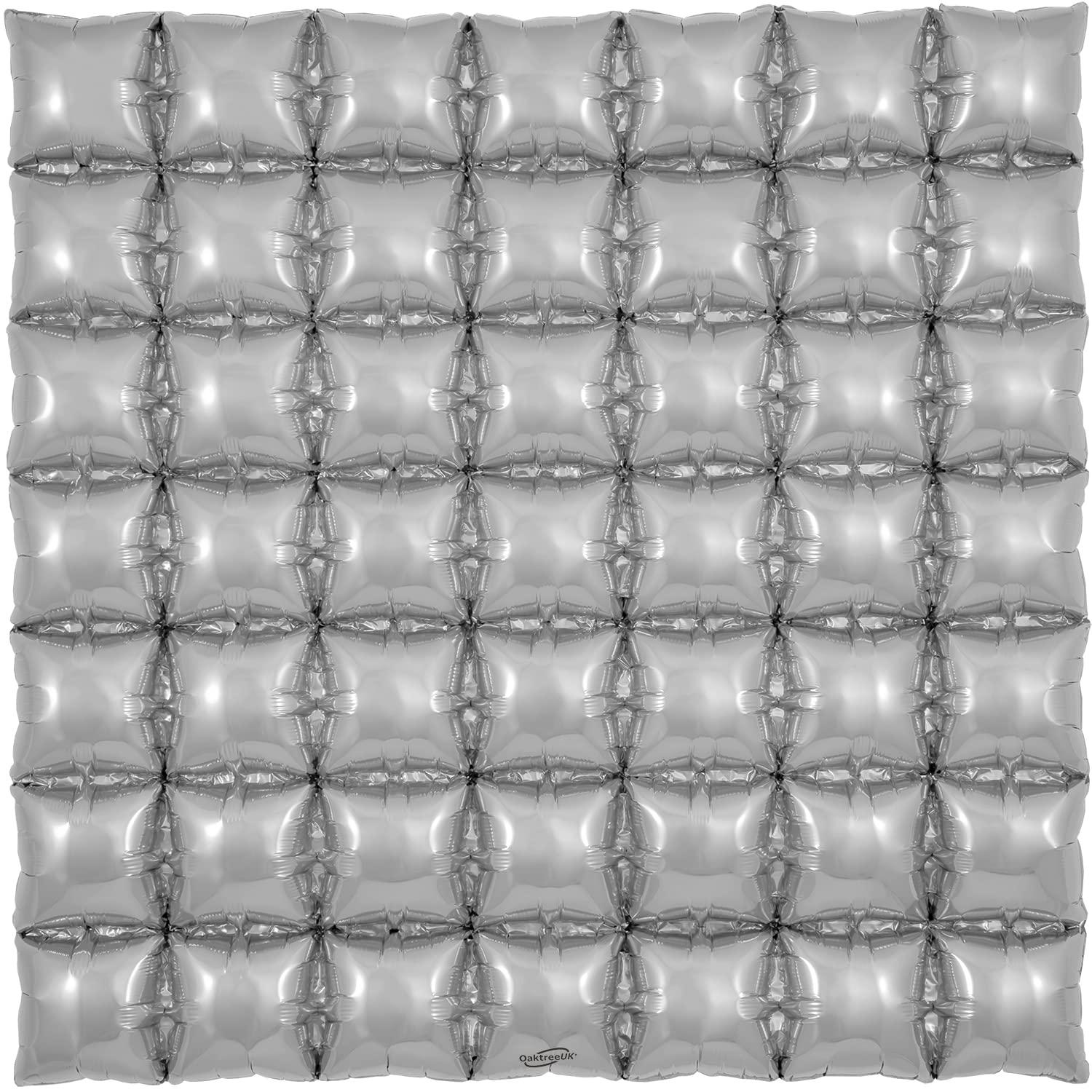 Oaktree 36" Silver 7x7 Waffle Foil Balloon Packaged