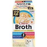 INABA Churu Broth for Cats, Side Dish Pouch, 1.4 Ounces per Pouch, 12 Pouches, Chicken &amp; Seafood Variety