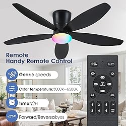 Surtime Flush Mount RGB Ceiling Fans with Lights-48