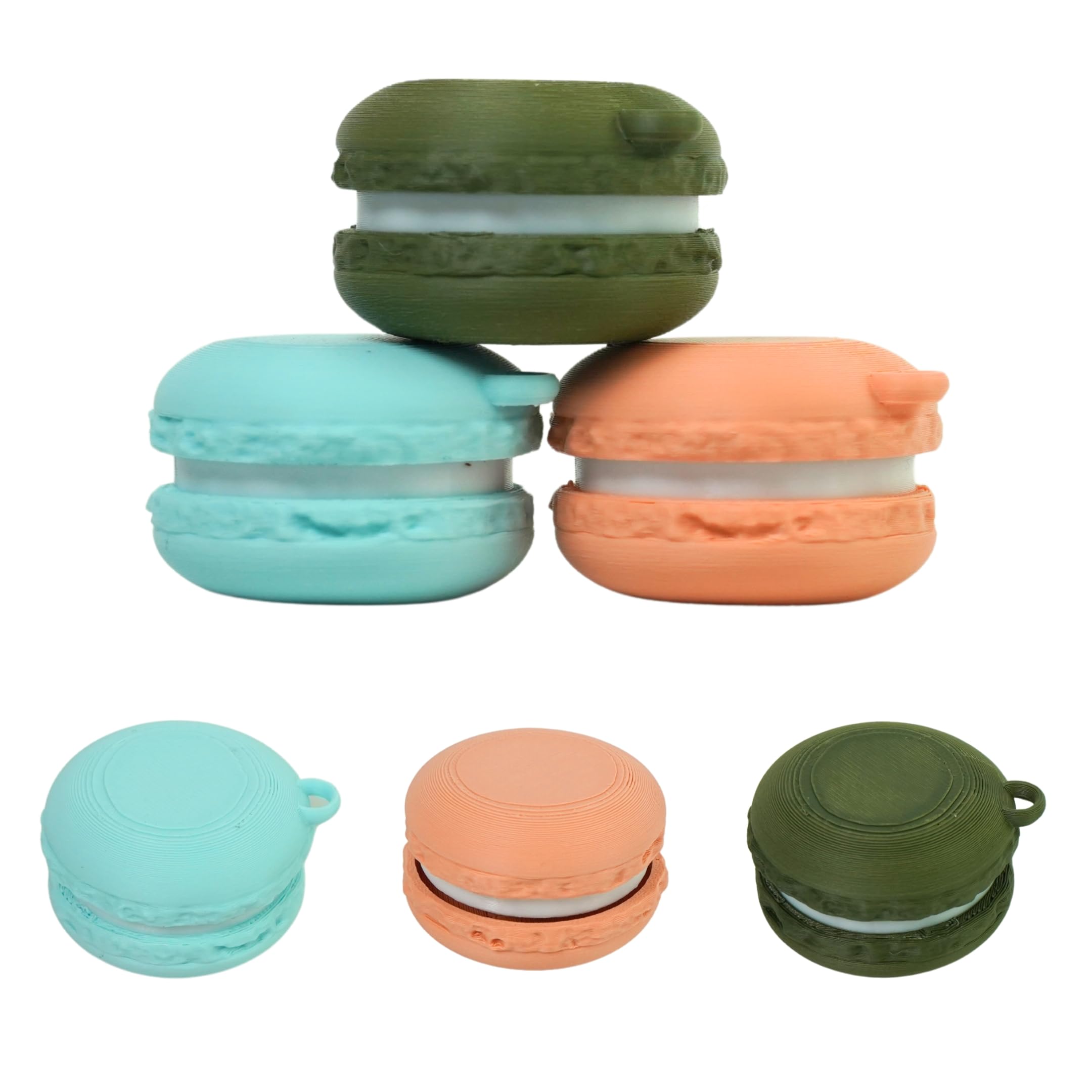 Fidget Macaron Clicker Anti-Stress Gift Ideas Adults – Birthday Christmas Parties Anxiety Pocket Size Office Small Lightweight Animal Gadget Press Button