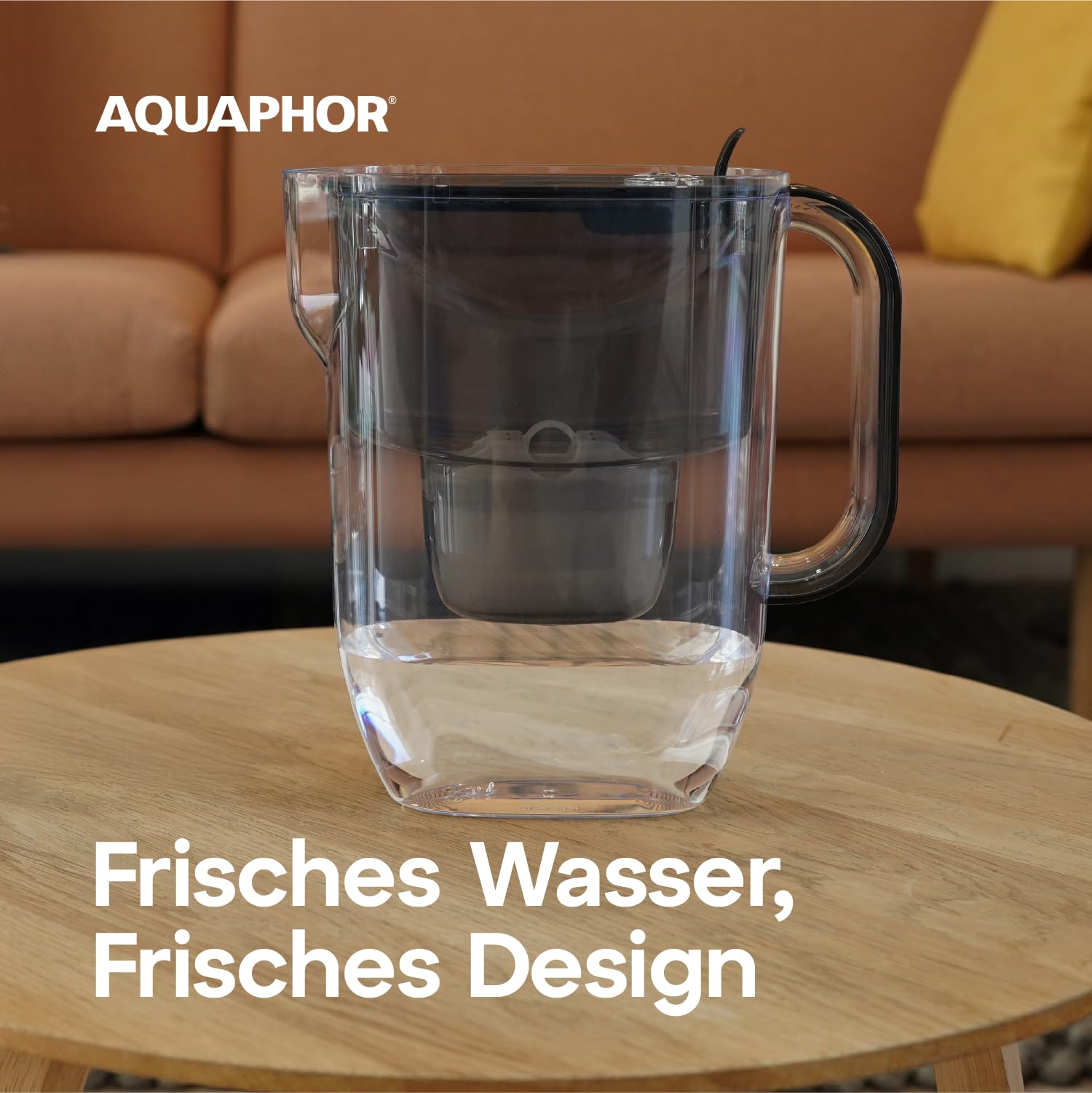 AQUAPHOR FRESH – Wasserfilter Kanne 3,2 L mit 3 MAXFOR+ Kartuschen – Reduziert Kalk & Chlor, Schwarz 2