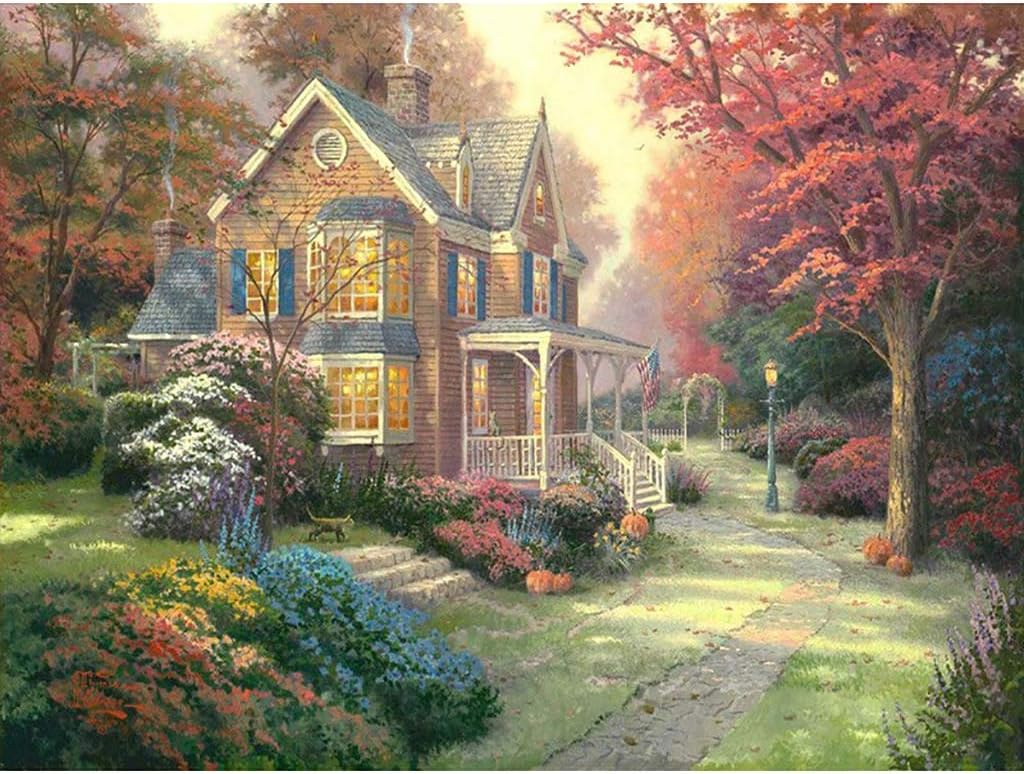 HeziCat Adults Paint By Number Kits By Coloring,Diy Landscape Oil Painting Canvas Drawing Home Decors For Kids,Art Supplies With Brushes,15.75×19.69 Inch,No Frame