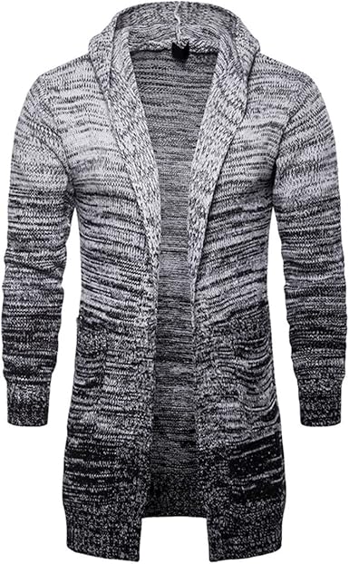 grey hooded cardigan mens