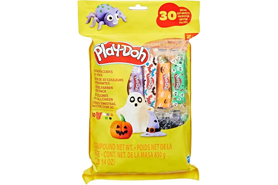 Play-Doh 30 Pack Spooky Colors, Individually Wrapped 1 Ounce Sticks for Halloween, Trick or Treat, or Fall Seasonal Arts & Crafts for Kids 2+