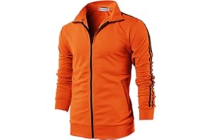 H2H Mens Active Slim Fit Track Lightweight Jacket Zip-up Long Sleeve