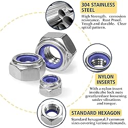 Vifmy Locknuts Assortment Kit,M3 M4 M5 M6 M8 M10