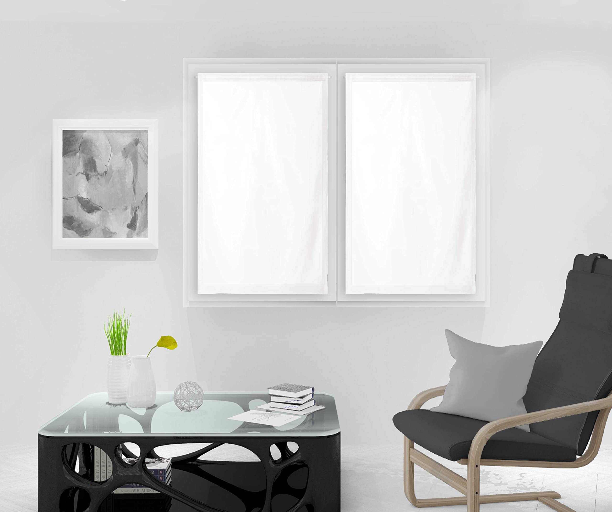 DOLLY pair of brise-bise curtains 90 x120 cm, white