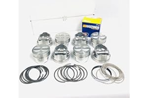IE PARTS GROUP Set of 8 Sealed Power Cast Flat Top +.060" over size Pistons & Cast Rings combo compatible with 1967-85 Chevrolet Chevy SBC 350 5.7L. +.060 or 4.060" Bore Diameter