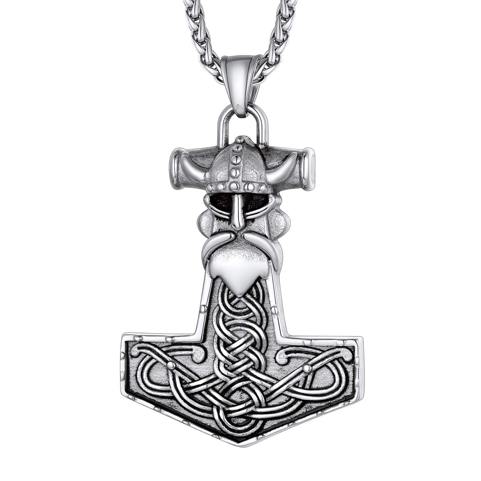 Richsteel Helmet Pendant Necklaces For Men Celtic Viking Hammer Necklace Jewellery — image 1