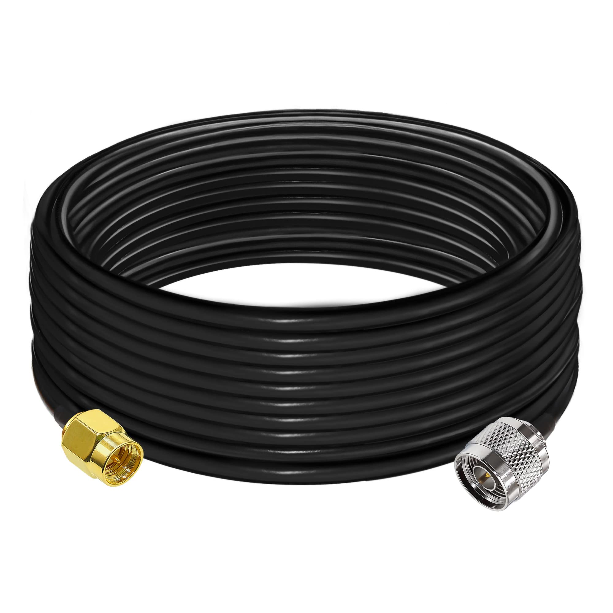 TUOLNK SMA to N Type Cable RG58 32.8ft(10M) Low Loss High Frequency WiFi Antenna Extension Cable Black SMA Male to N Male Coaxial Cable 50ohm for 3G 4G LTE Antenna Wireless Network