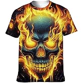 Imcanpen Men's Skull Graphic T-Shirt Summer Short Sleeve Tops