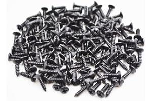 Niko 100pcs Electric Guitar Pickguard Mounting Screws For Fender Strat/Tele Guitar Jazz Bass PB 3×12mm Chrome/Black/Gold (Bla
