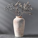 Vaseking Large Ceramic Rustic Vase, 11 inch Minimalist Decorative Farmhouse Tall Vase for Home Decor, Living Room, Shelf Deco