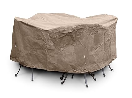 KoverRoos III 35251 Large Bar Set Cover with Umbrella Hole, 84-Inch Diameter by 40-Inch Height, Taupe