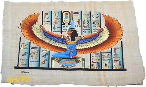 Original Agyptischer Papyrus Von Isis Gottin Der Liebe Von Hand In Agypten Hergestellt Und Bemalt Misst Ca 33 X 43 Cm B07b11cgpb Amazon De Kuche Haushalt