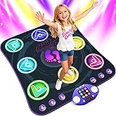 Dance Mat Toys for 3-12 Year Old Girls & Boys,Dance Pad with Light-Up 8-Buttons & Wireless Bluetooth,4 Game Modes & Adjustable Volume & Non-Slip.Birthday Xmas Gifts for Kids