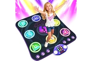 TOOLION Dance Mat Toys for 3-12 Year Old Girls & Boys,Dance Pad with Light-Up 8-Buttons & Wireless Bluetooth,4 Game Modes & Adjustable Volume & Non-Slip.Birthday Xmas Gifts for Kids