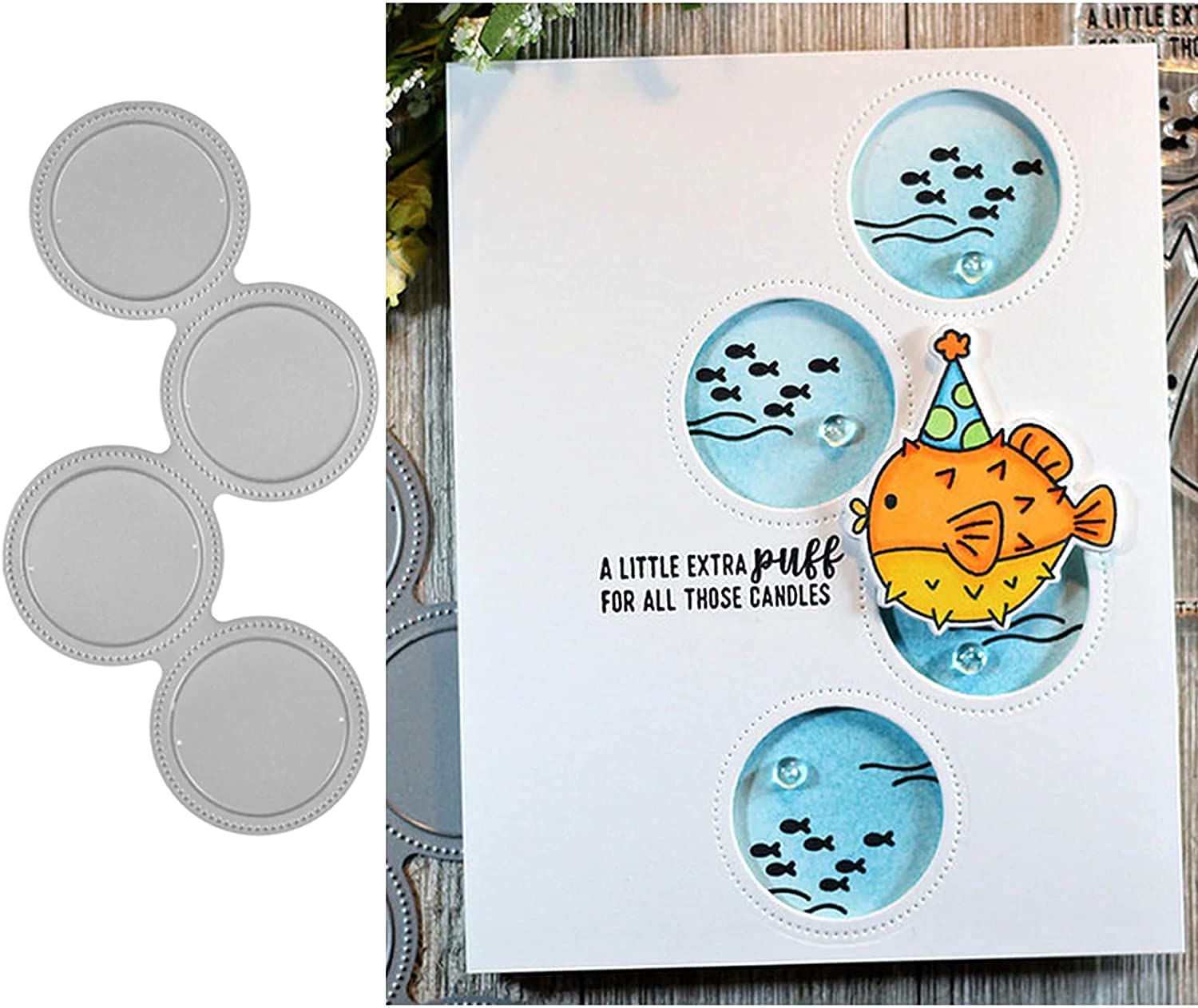4pcs Round Border Frame Metal Die Cuts,Flower Border Edge Cutting Dies Cut Stencils for DIY Scrapbooking Album Decorative Embossing Paper Dies for Card Making