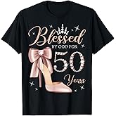 Blessed by God for 50 Years Old 50th Birthday Party Queen T-Shirt