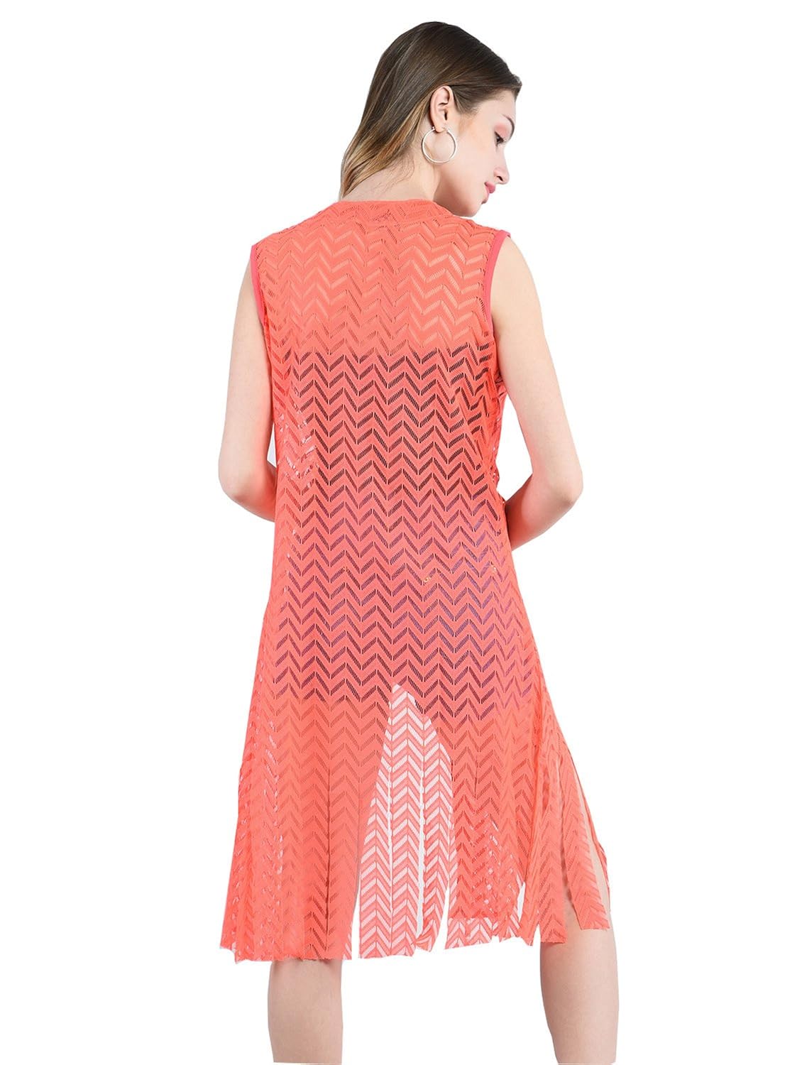 peptrends women's net shrug with ring details