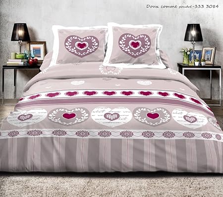 Home Deco - Juego de sábanas, 4 piezas para cama de matrimonio (140 x 190 cm) y