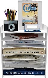 PUNCIA 7 Tiers Paper Tray A4 Desk Organizer White Filing Holder Office view 7
