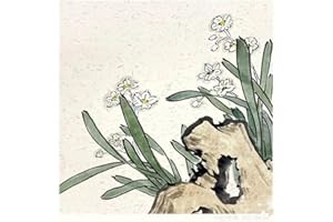 HMAYART KZ185 Hmay Pre-Mounted Soft Shikishi with Jingxian Raw Xuan Paper/Chinese Shikishi for Sumie Painting and Brush Calligraphy 10 Sheets (Square 33 cm, 12.99") (5)