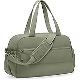 Gym Bag for Women, Travel Duffle Bags with Wet Pocket, Lightweight Carry on Bag Overnight Weekender Duffel Bag, Water Resistant (Sage Green)
