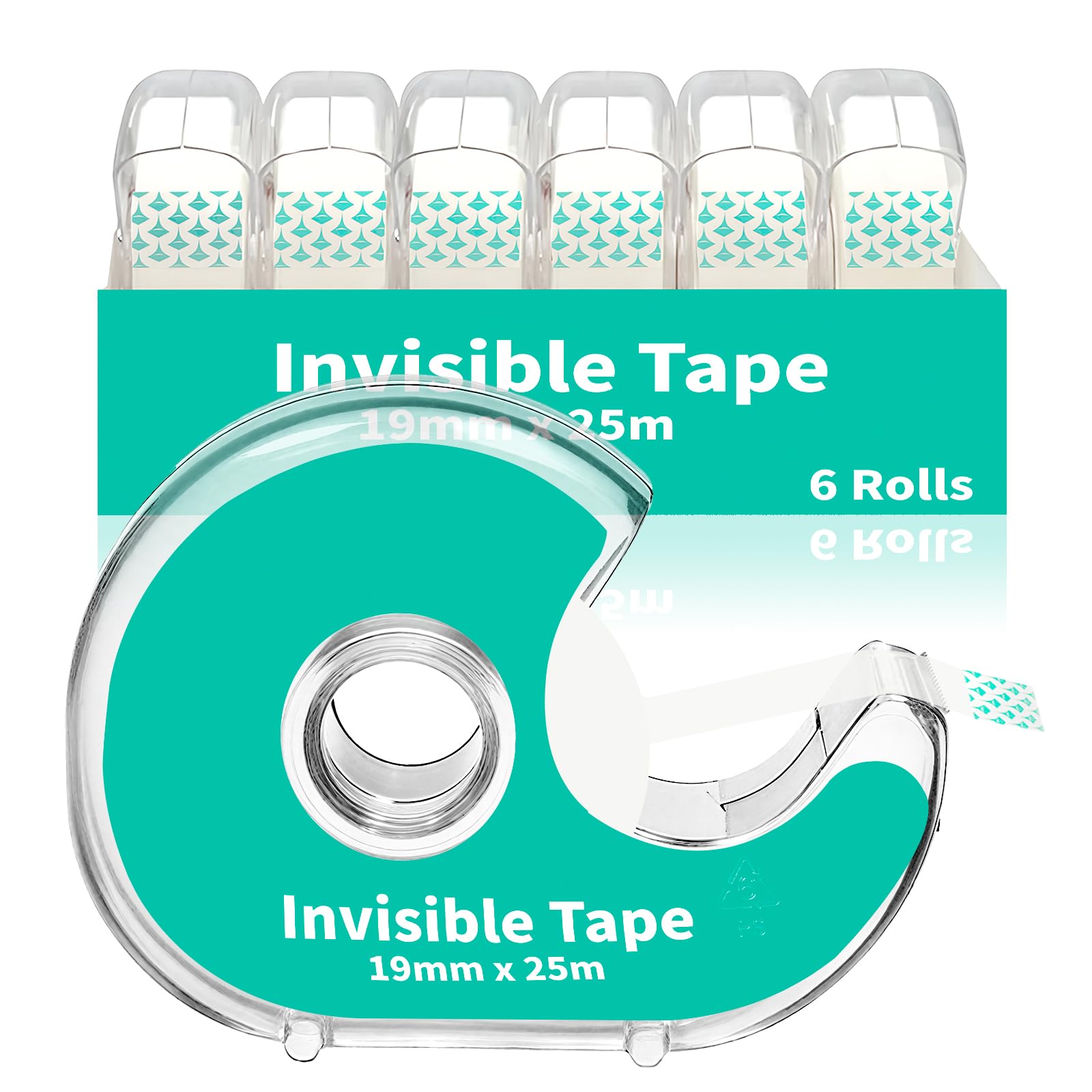 Photo 1 of WMQL 6 Invisible Clear Tape, Transparent Tapes with Refillable Dispenser, 3/4 X 1000 Inches Frosted Writable, Clear Tape Refill Rolls for Gift Wrapping, Home, School Office Supplies