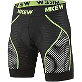 MKEW Men's High Density Sponge Padded Cycling Underwear Bike Shorts Underwear MTB Liner Road Biking Bicycle Clothes (US, Alpha (Alpha), XL, Regular, 1, Green)