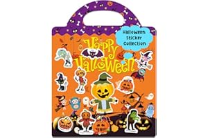MDCGFOD Halloween Reusable Sticker Books for Kids 2-4 Stickers Books for Toddlers 1-3 Preschool Learning Activities Busy Book for Girls Boys Travel Essentials Halloween Toys for Kids 2-6 Year Old
