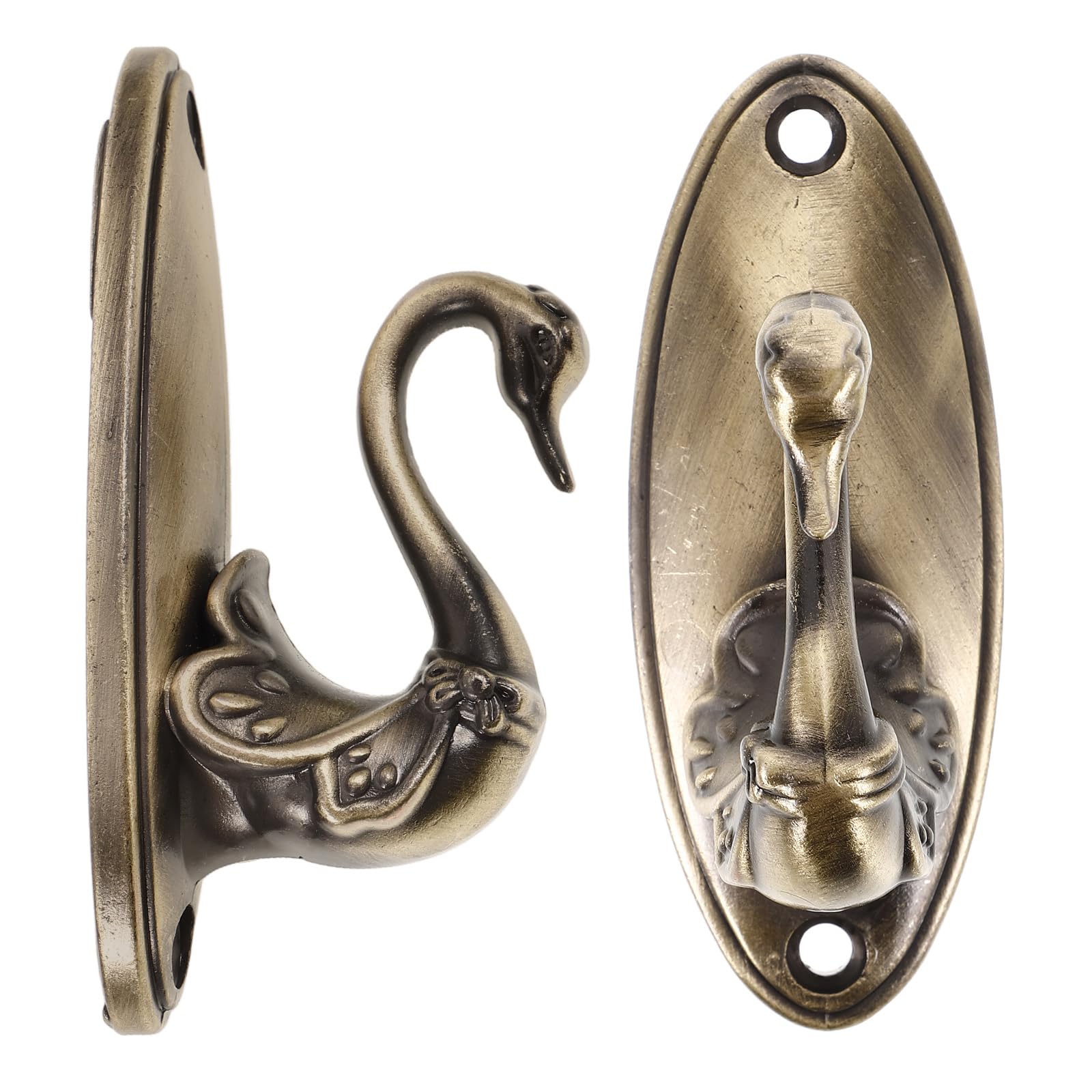NUOLUX 2psc Swan Style Curtain Tieback Hooks - Bronze