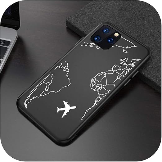 Amazon Com Coque Telephone World Map Travel Phone Case For Iphone 11 Pro X Xr Xs Max 8 7 6 6s Plus 5s Se Silicone Black Soft Tpu Protection Cover 04 For Iphone X