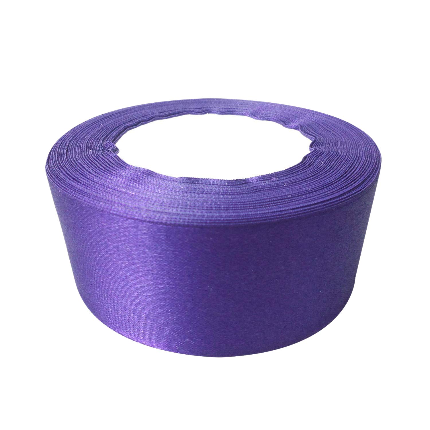 Trimming Shop Purple Ribbon Roll - 40mm x 25 Metres - Double Sided Satin Brightly Coloured - 100% Polyester - for Gift Wrapping, Decorating, Arts and Craft - Machine Washable
