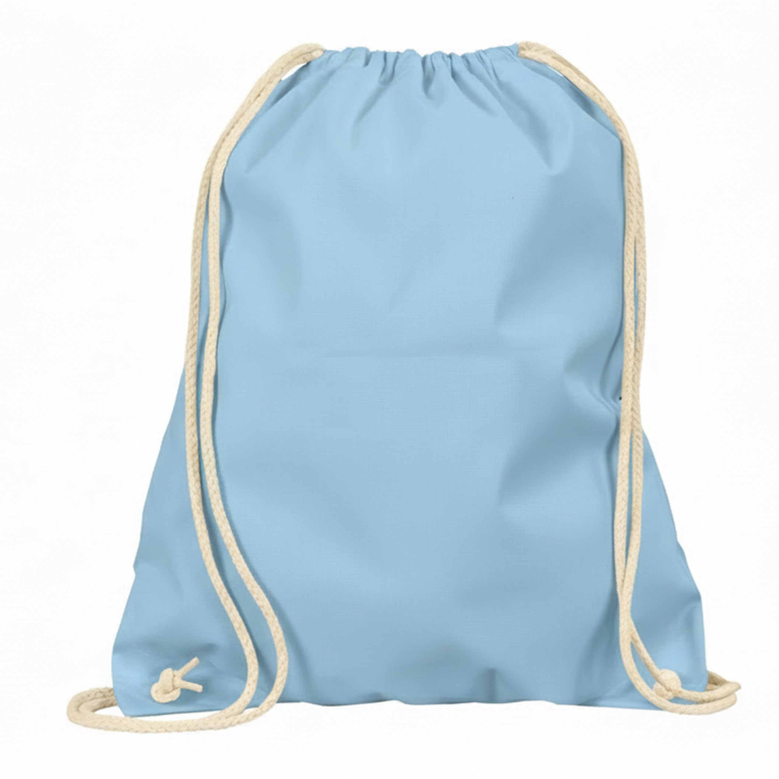 Veproli Cotton Gym Bag Sports Bag Drawstring Bag Gym Bag Jute School Backpack, sky blue, standard size, Casual