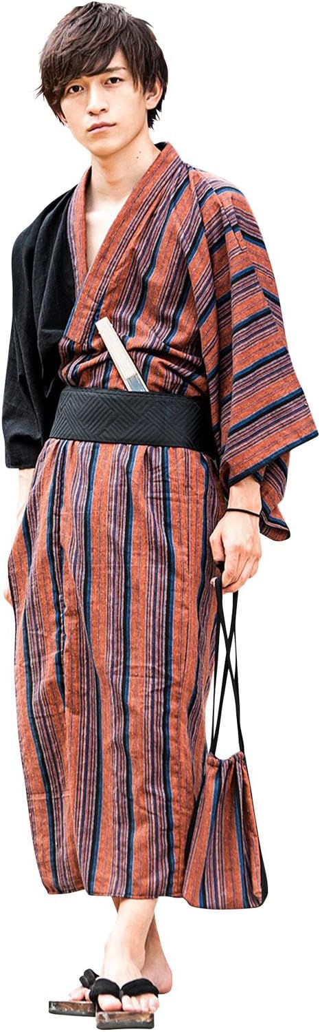Amazon マイノリティセレクト Minority Select 浴衣 メンズ 浴衣セット 4点セット ゆかた 紳士 帯 巾着 和服 浴衣 通販
