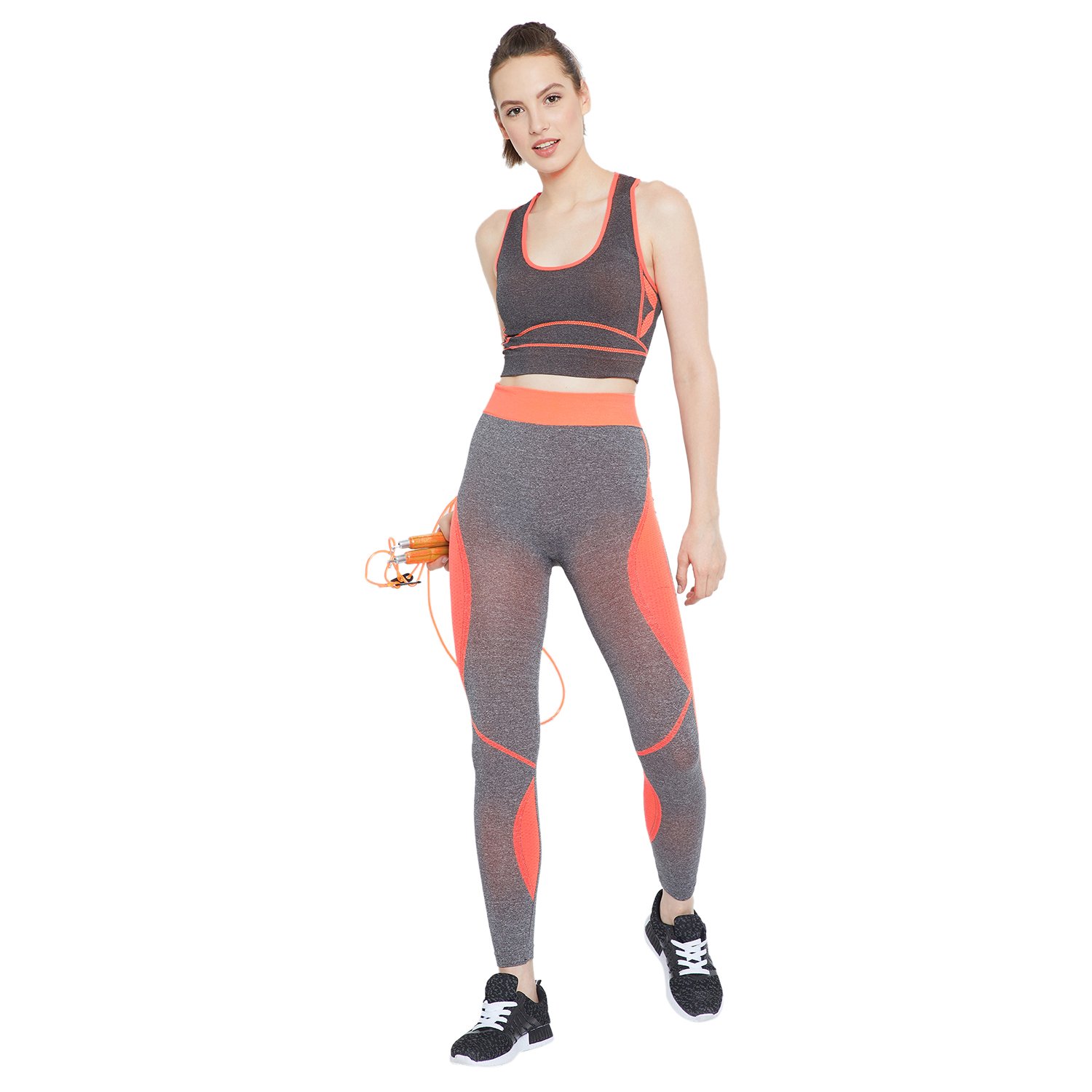 camey women's sport set, free size (orange) - set of 2