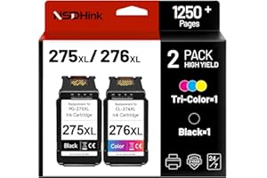 NSDHInk 275XL 276XL Ink Cartridges High Yield Replacement for Canon Ink PG-275 XL CL-276 XL Work for Canon Pixma TR4720 TS372