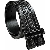 Utility Uniform Work Belt Basketweave Embossed One Piece Full Grain Belt 1-3/4"(45mm) Wide, Multi-Style Options