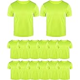 JaGely 12 Pcs Unisex Adult Workwear T-Shirt Bulk High Visibility Safety T Shirts Hi Vis Construction Work Shirts Short-Sleeve