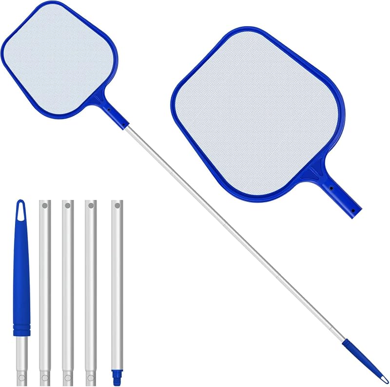 Jsdoin Swimming Pool Skimmer Net with 160cm Telescopic Aluminum Pole