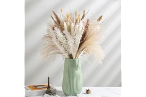 89Pcs Dried Pampas Grass Decor, 15Pcs White Pampas Grass, 15Pcs Brown Pampas, 30Pcs Reed Grass, 15Pcs Bunny Tails, Fluffy Ste