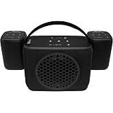 Rocksteady Stadium 2 Speakers + Subwoofer &ndash; 2 Speakers &amp; Sub | Portable 2.1 Home Audio System | Up to 30-Hr Battery | 150 ft Range | No WiFi | Stereo Wireless