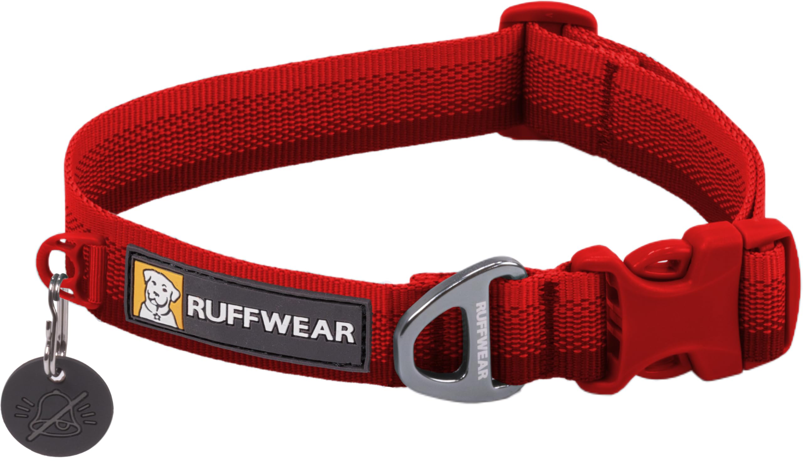 RUFFWEAR Front Range Collar, Small Dog Collar with Aluminium V-Ring, Adjustable Length Pet Dog Collar, Comfortable Soft Fabric, Animal Collar with Dog Lead Attachment Ring, 28-36cm, Red Canyon — image 1