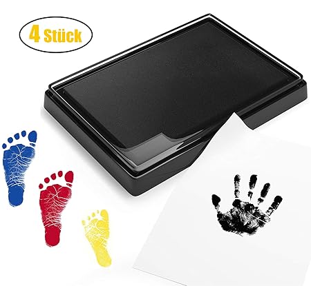 Endureal Baby Stempelkissen | Baby Fuß- oder Hand-Abdruckset Set in Vier Farben | Baby Handabdruck Hand | Fußabdruck-Set | fü