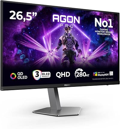 AOC AG276QZD2 26.5 inch QD-OLED Monitor 280 Hz G-Sync HDR400